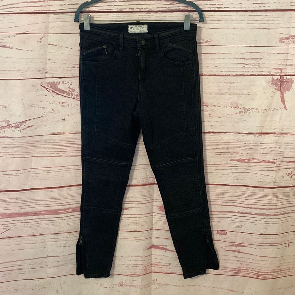 Free People high rise ankle zip jeans